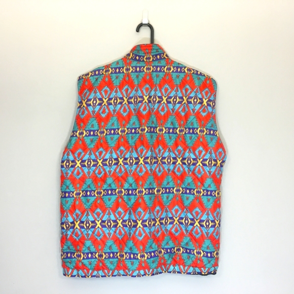 Starter Brand Vintage Wild 90's Pattern Reversible Black Vest L/XL - Picture 2 of 5